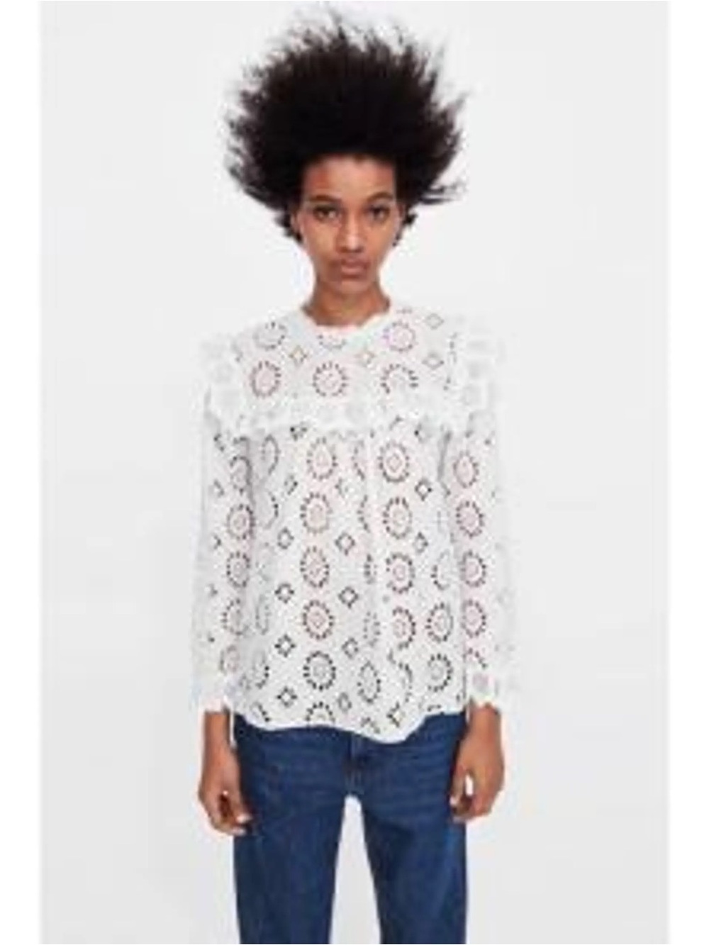 Zara eyelet blouse M